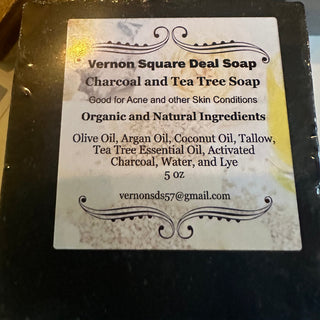 Charcoal and Tea Tree Oil Bar Soap - Vernon Square Deal Soap